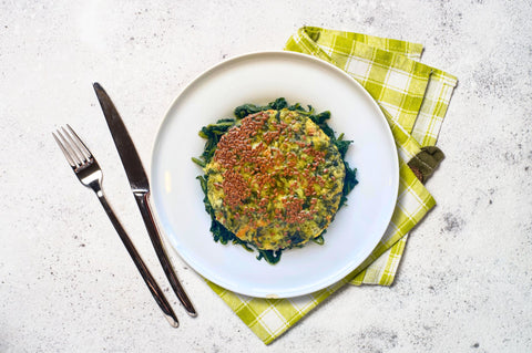 burger di verdure con cicoria e semi di lino