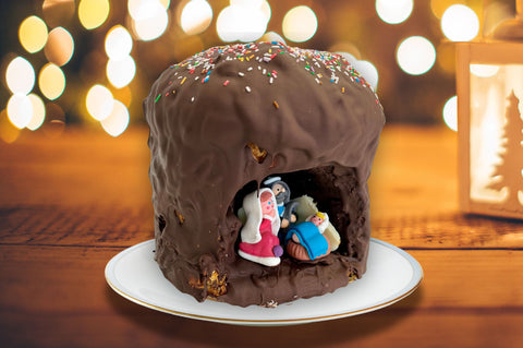 Panettone decorato a mano natività