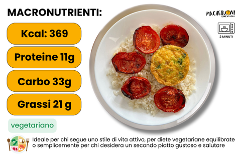 MACRONUTRIENTI TORTINO ALLE VERDURE CON RISO E POMODORI