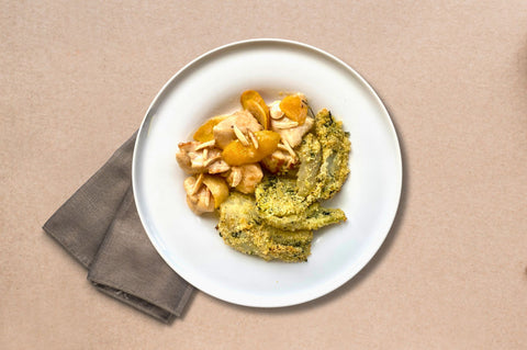 pollo alle mandorle con finocchi gratinati