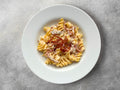 fusilloni in crema di formaggio e speck