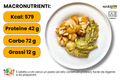 macronutrienti a porzione pollo alle mandorle con finocchi