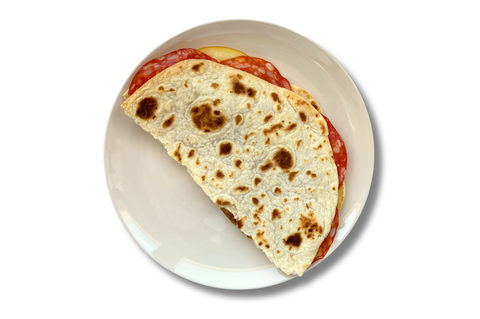 piadina sfogliata ventricina e scamorza