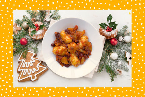 Pranzo di natale a base di pesce per una persona