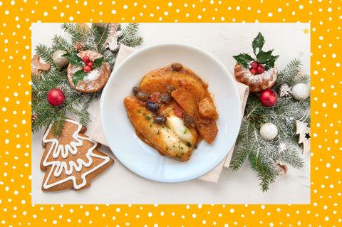 Pranzo di natale a base di pesce per una persona